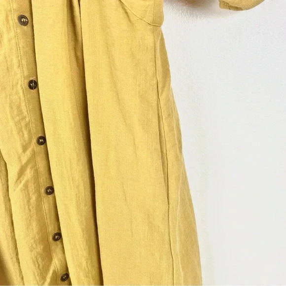 Lost + Wander Poppy Mustard Yellow Button-Up Midi Dress - Picture 12 of 13